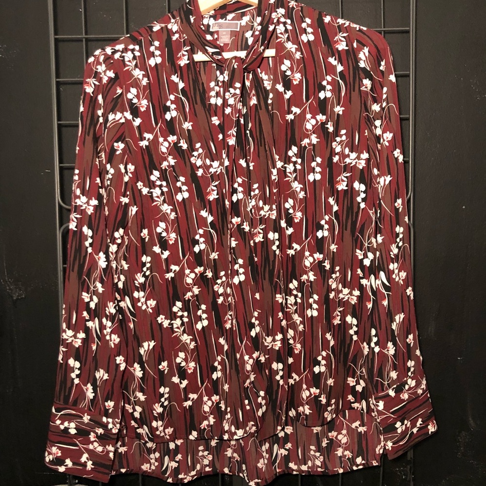 Macy’s Floral Print, Tie-Front Blouse